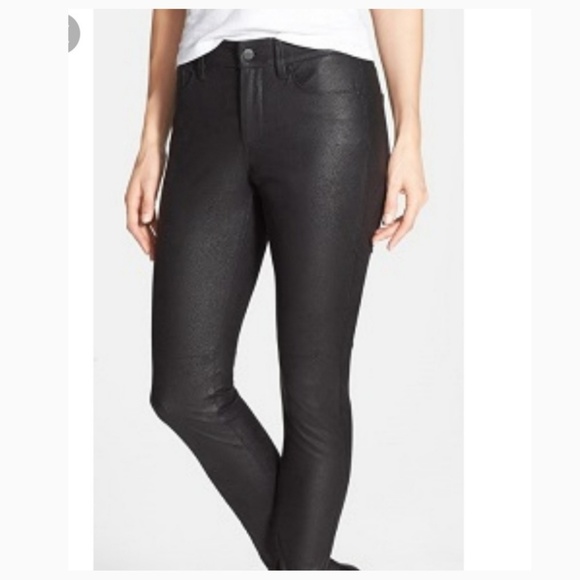 Sleek | Aqua Faux Leather High Rise Legging - Picture 5 of 5